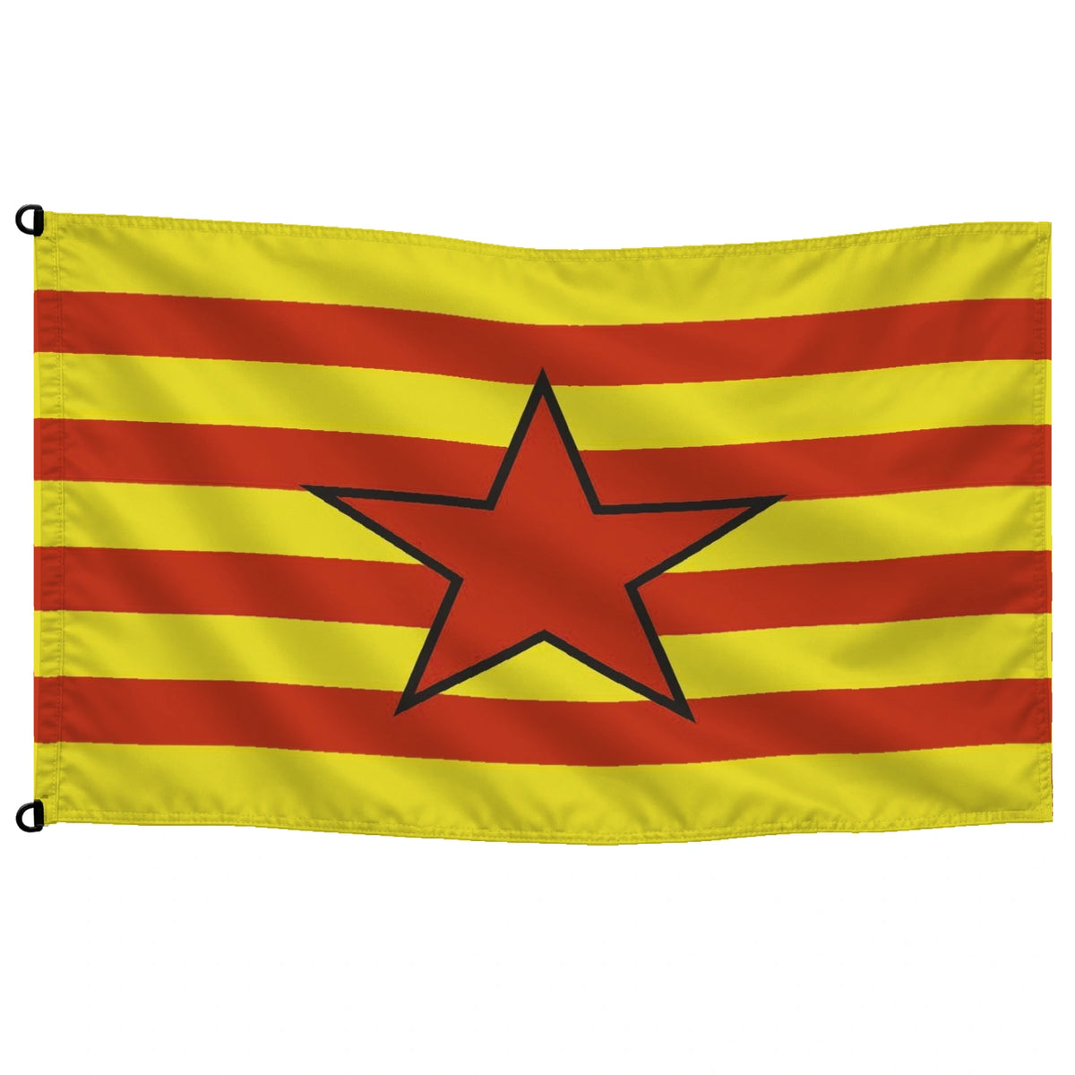 Bandera Aragón independentista con estrella roja