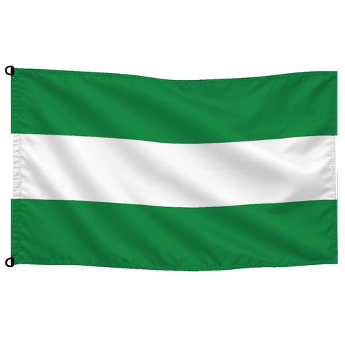 Bandera de Andalucía de despacho — sin escudo · Banderiva