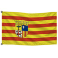 Bandera de Aragón de despacho — con escudo · Banderiva
