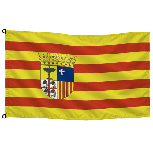Bandera de Aragón de despacho — con escudo · Banderiva