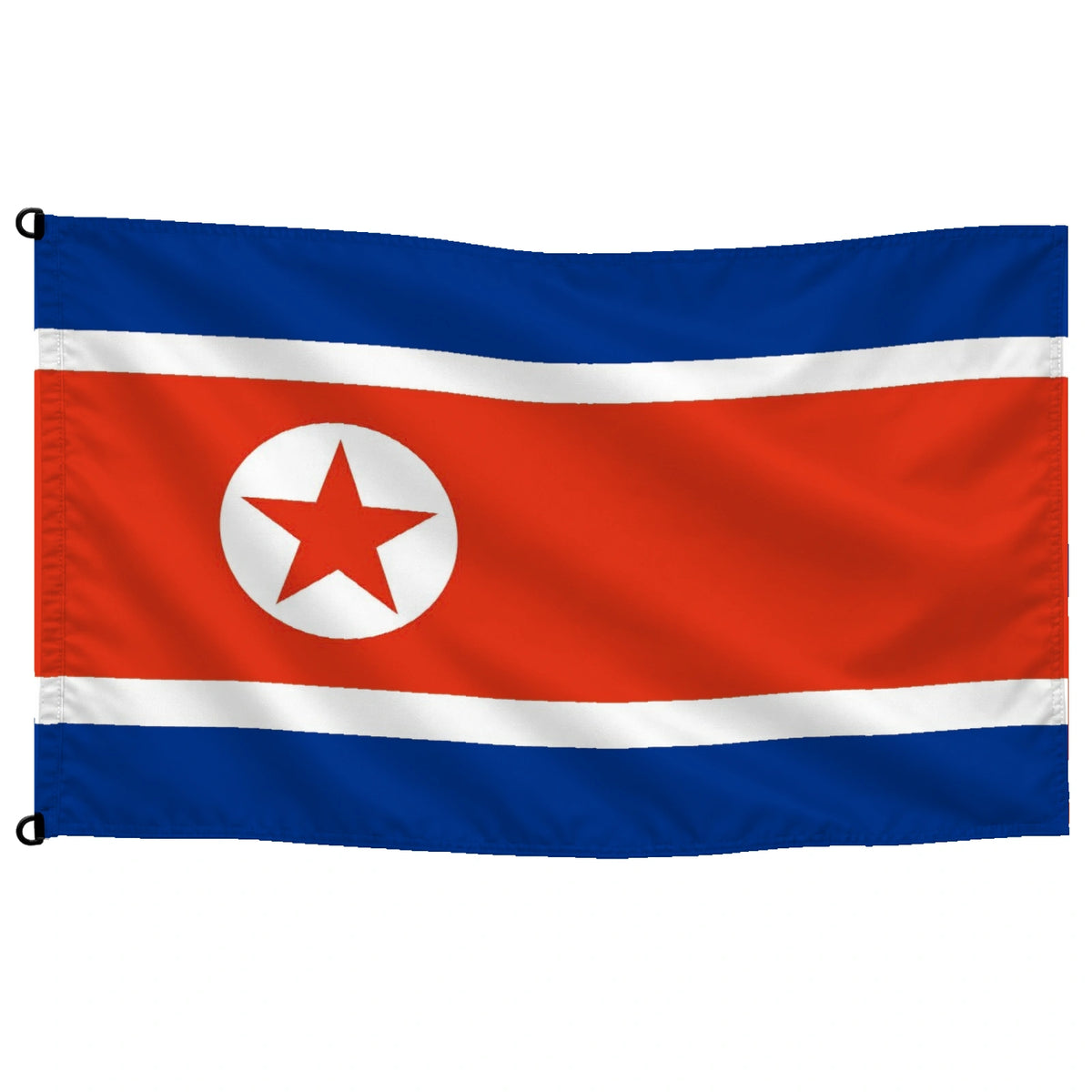 Bandera de Corea del Norte — con escudo