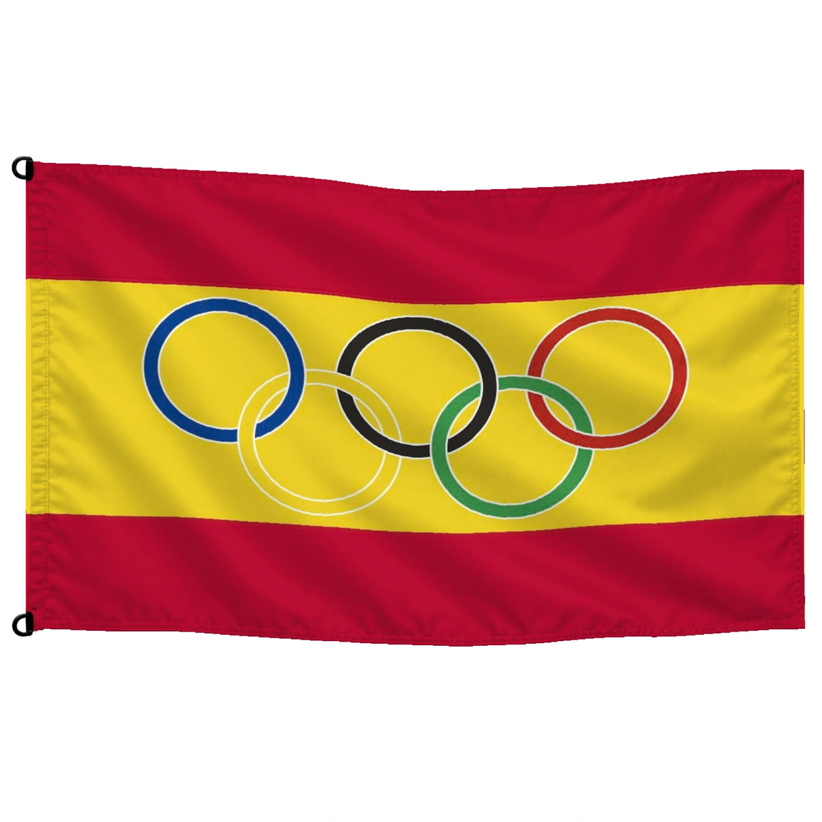 Bandera de España con aros olímpicos