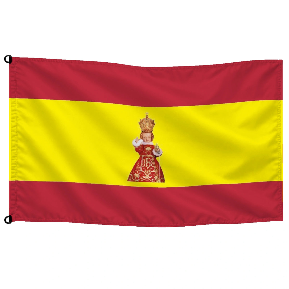 Bandera de España con niño de la bola