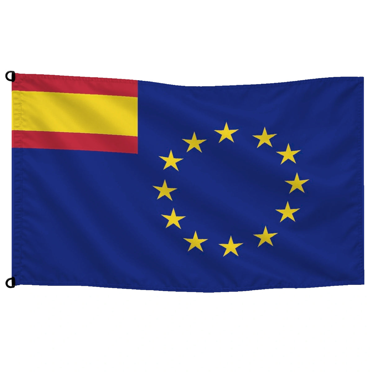 Bandera de Europa con España en la esquina