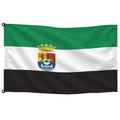 Bandera de Extremadura de despacho — con escudo · Banderiva