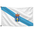 Bandera de Galicia de despacho — con escudo · Banderiva