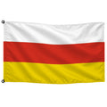 Bandera de Osetia del Sur de despacho — con escudo · Banderiva