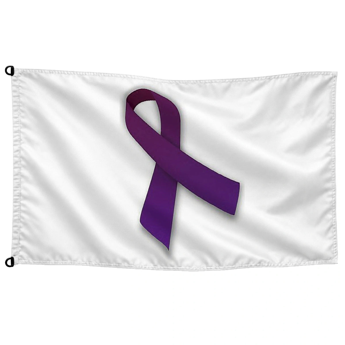 Bandera lazo morado contra la violencia de género