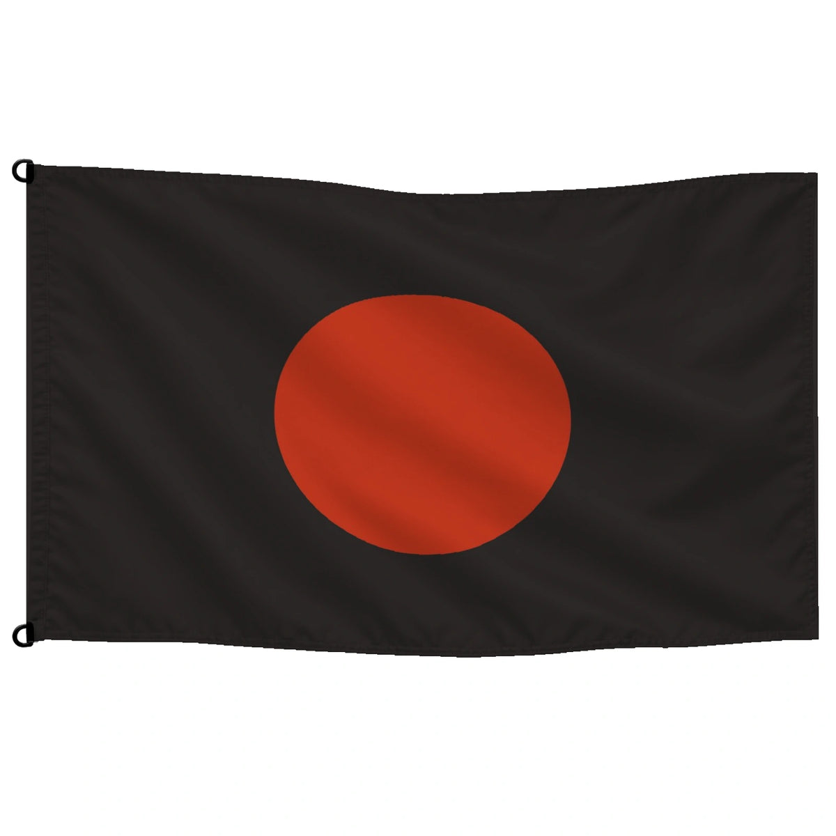 Bandera Negra con círculo rojo para carreras – vehículo con problemas